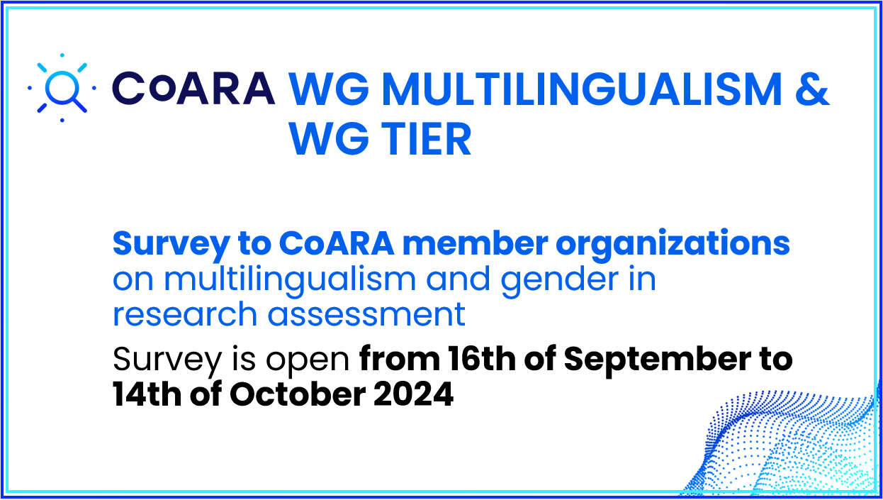 Survey to CoARA member organizations on multilingualism and gender in research assessment