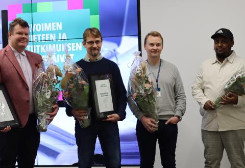 Från vänster Tuomas Aivelo, Otso Ovaskainen, Ossi Nokelainen och Jamal Tahir. 